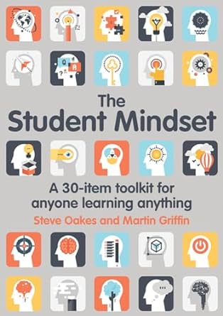 book cover of the student mindset. Pictures of lots of cartoon brains